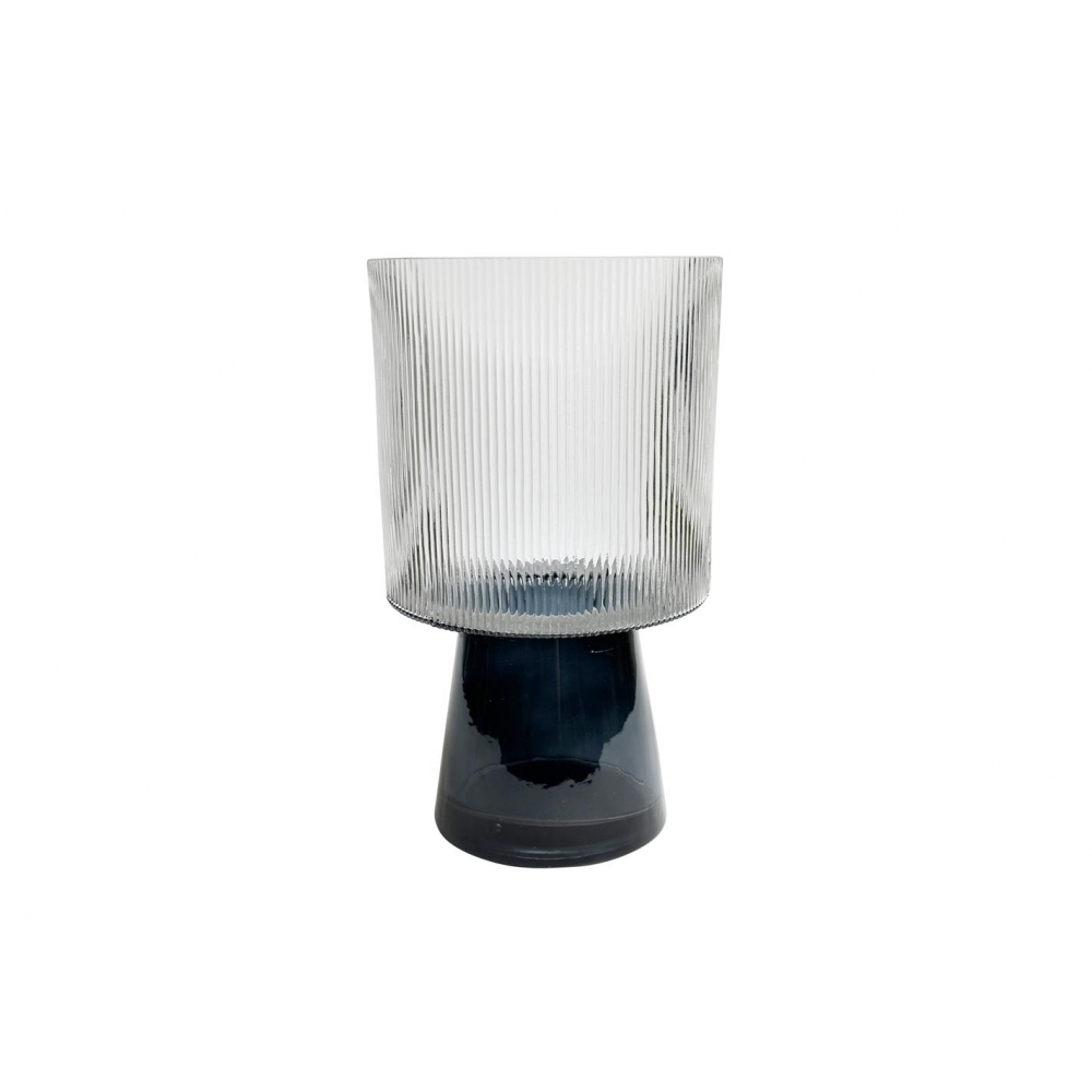 Βάζο γυαλ. Γκρι με πόδι Φ14,5Η25cm Plastona 00.03.32515