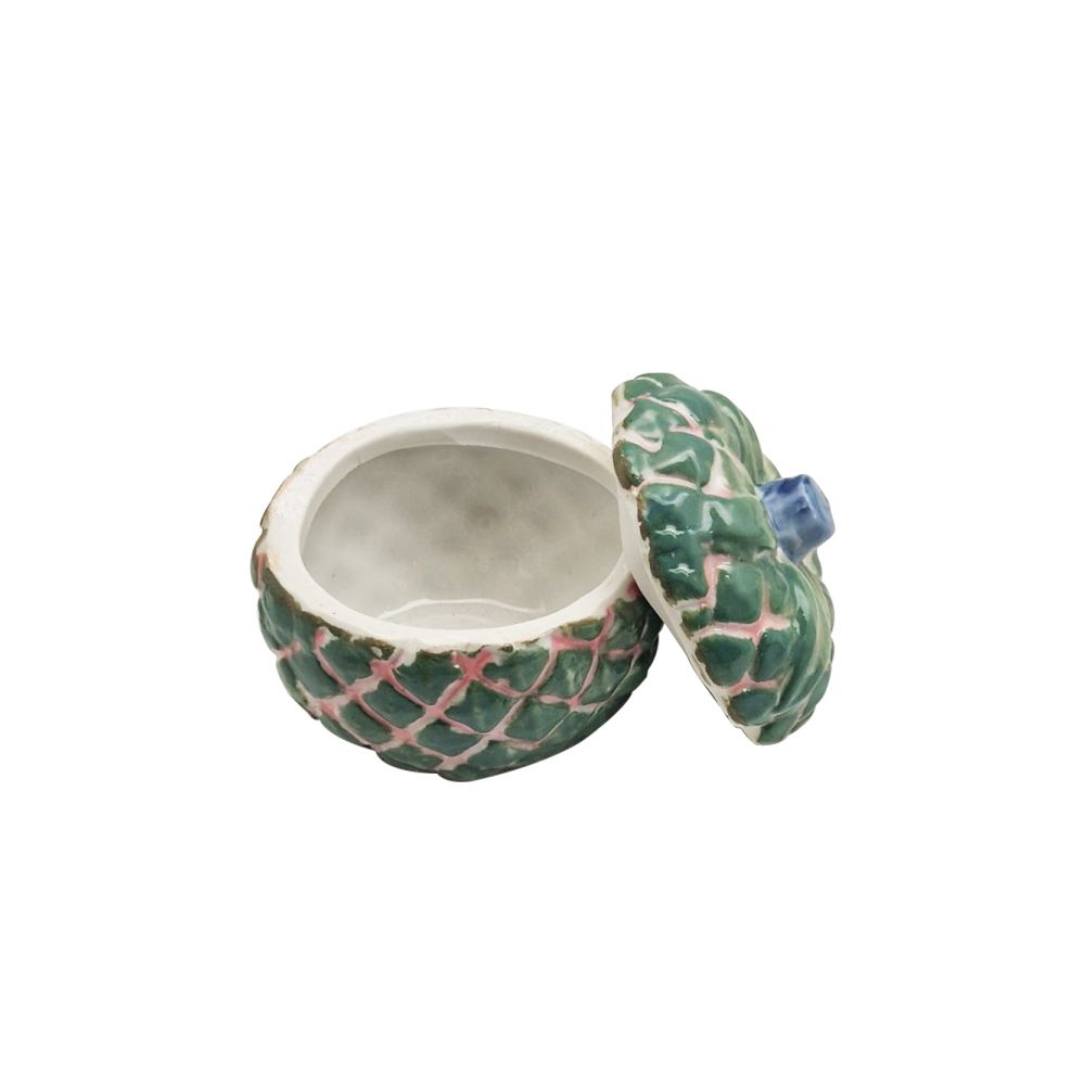 Artekko Kunka Πράσινο Βαζάκι Πορσελάνης με Καπάκι (6x6x7)cm Artekko 002-0159