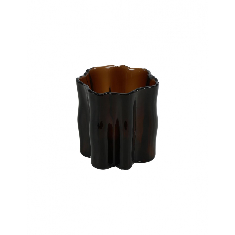 Κηροπήγιο καφέ κυματιστό 10,5x10,5cm Plastona 013.834858