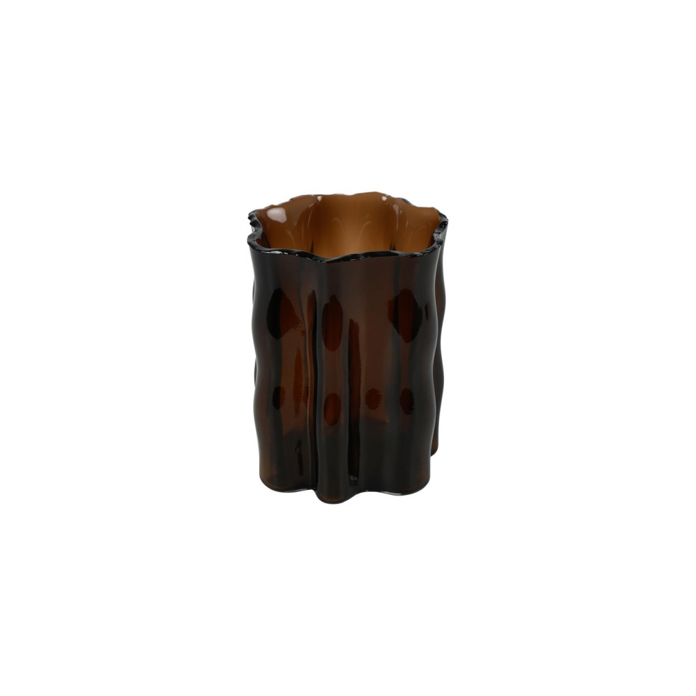 Κηροπήγιο καφέ κυματιστό 12,5x16cm Plastona 013.834859