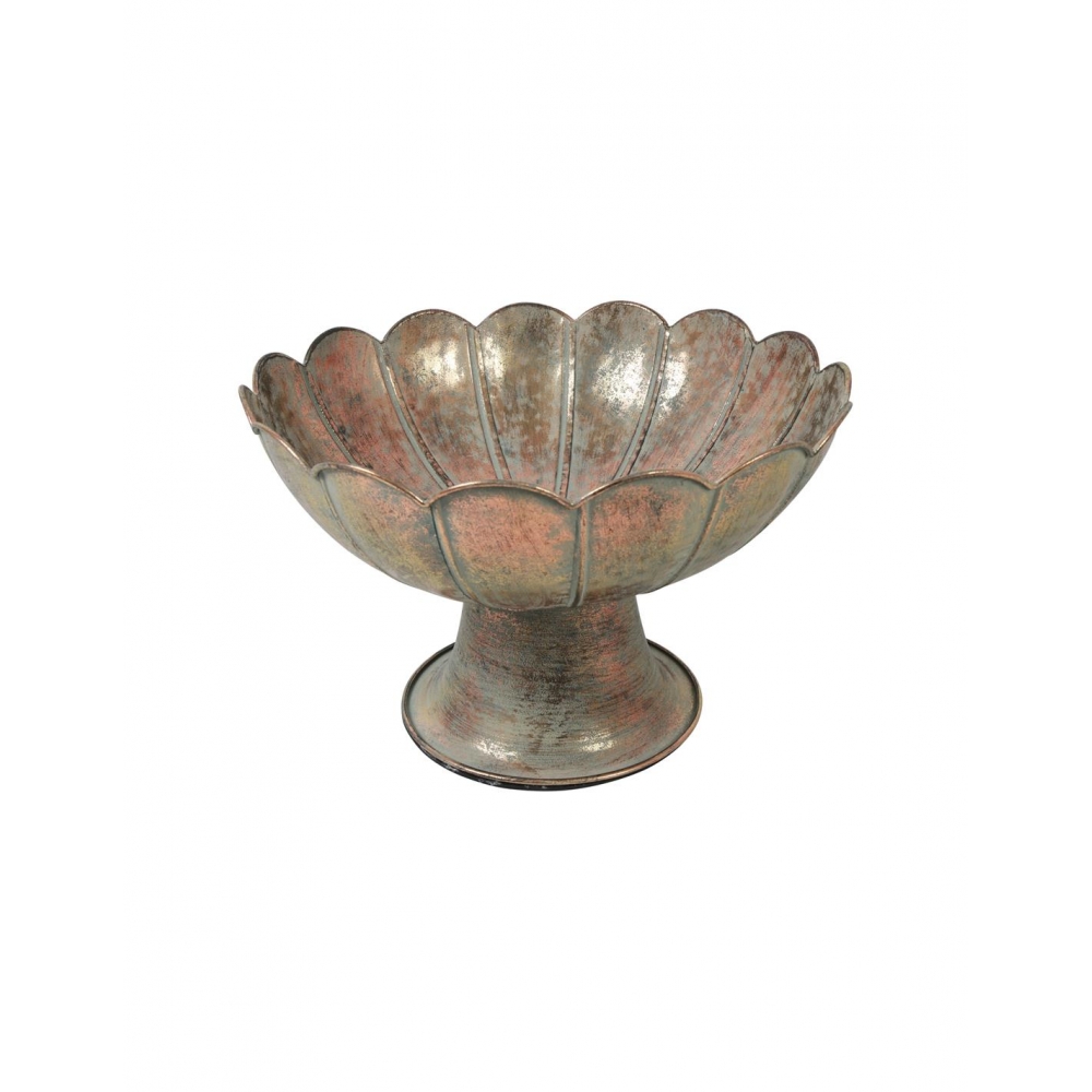 Κουπ μεταλ.λουλούδι μπρονζέ με πόδι 35x23,5cm Plastona 013.835151