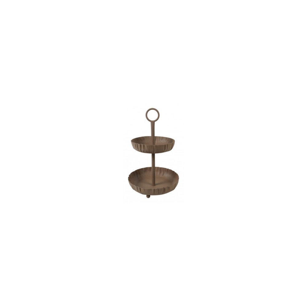 Δίσκος 2όροφος μεταλλικός καφέ 25x40cm Plastona 013.835456