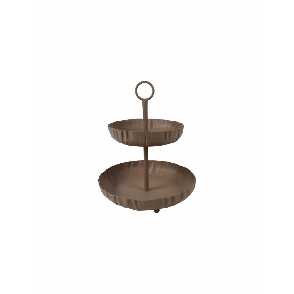 Δίσκος 2όροφος μεταλλικός καφέ 34x40cm Plastona 013.835457