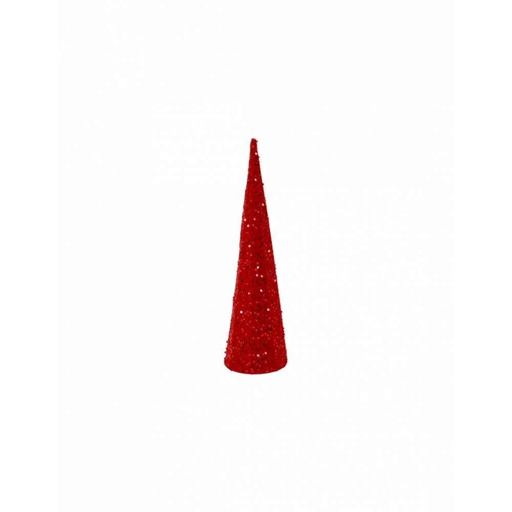 Δέντρο κωνικό παγιέτα κόκκινο 12x40cm Plastona 013.837480