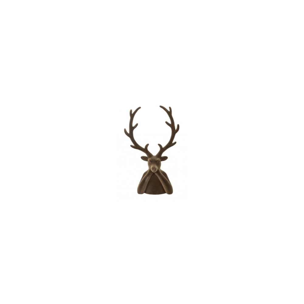 Τάρανδος κεφάλι βελουτέ καφέ 20x20x43cm Plastona 013.838000
