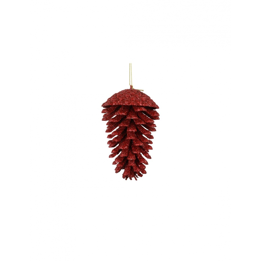 Κουκουνάρι κόκκινο κρεμαστό 7,6x13cm Plastona 013.838180