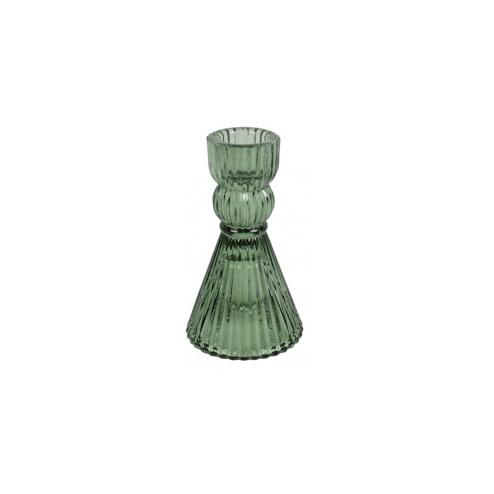 Κηροπήγιο γυάλινο πράσινο 6x10,5cm Plastona 013.842030