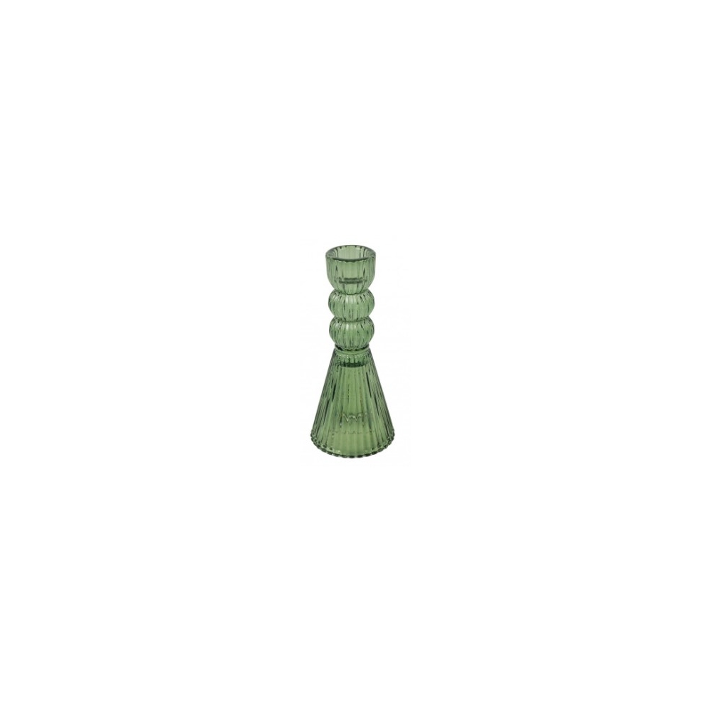 Κηροπήγιο γυάλινο πράσινο 6,5x15cm Plastona 013.842031