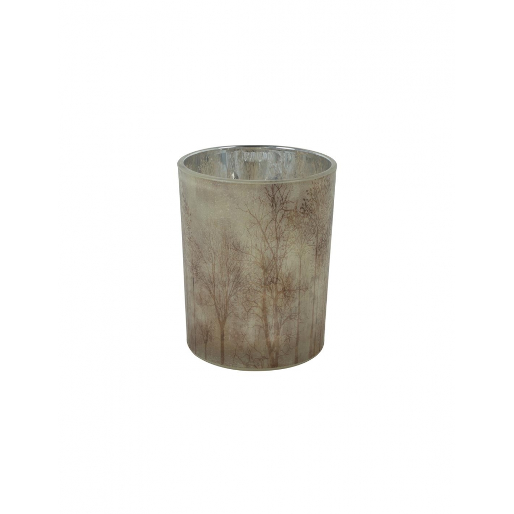 Κηροπήγιο ποτήρι γυάλ./σχεδιο δέντρα 10x12,5cm Plastona 013.842388