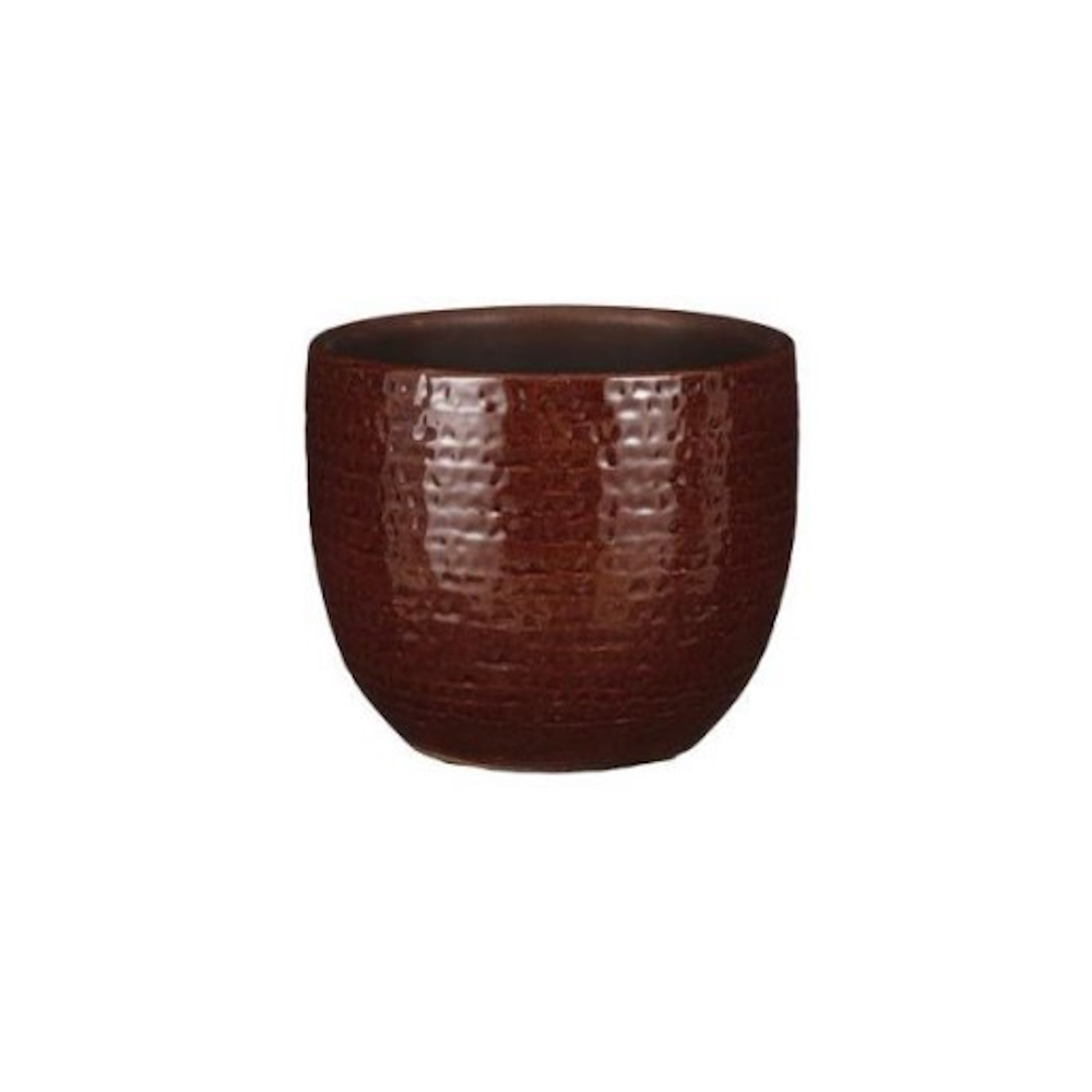 Κασπώ κεραμικό καφέ γυαλιστερό Φ14Η12cm Plastona 02.1115506