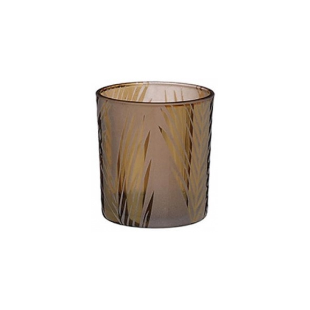 Κηροπήγιο γυαλ.leaf καφέ 7Χ8 Plastona 02.1121736