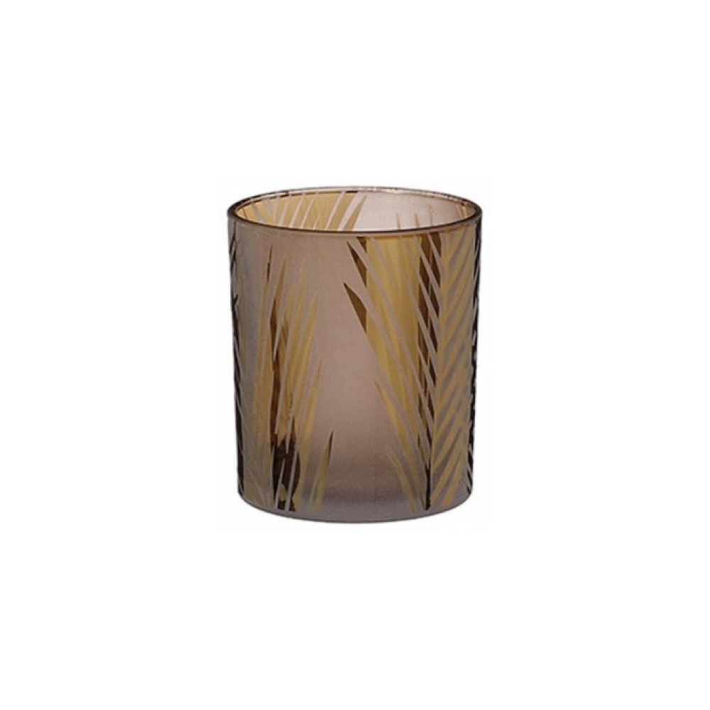 Κηροπήγιο γυαλ.καφέ leaf 9Χ10 Plastona 02.1121737