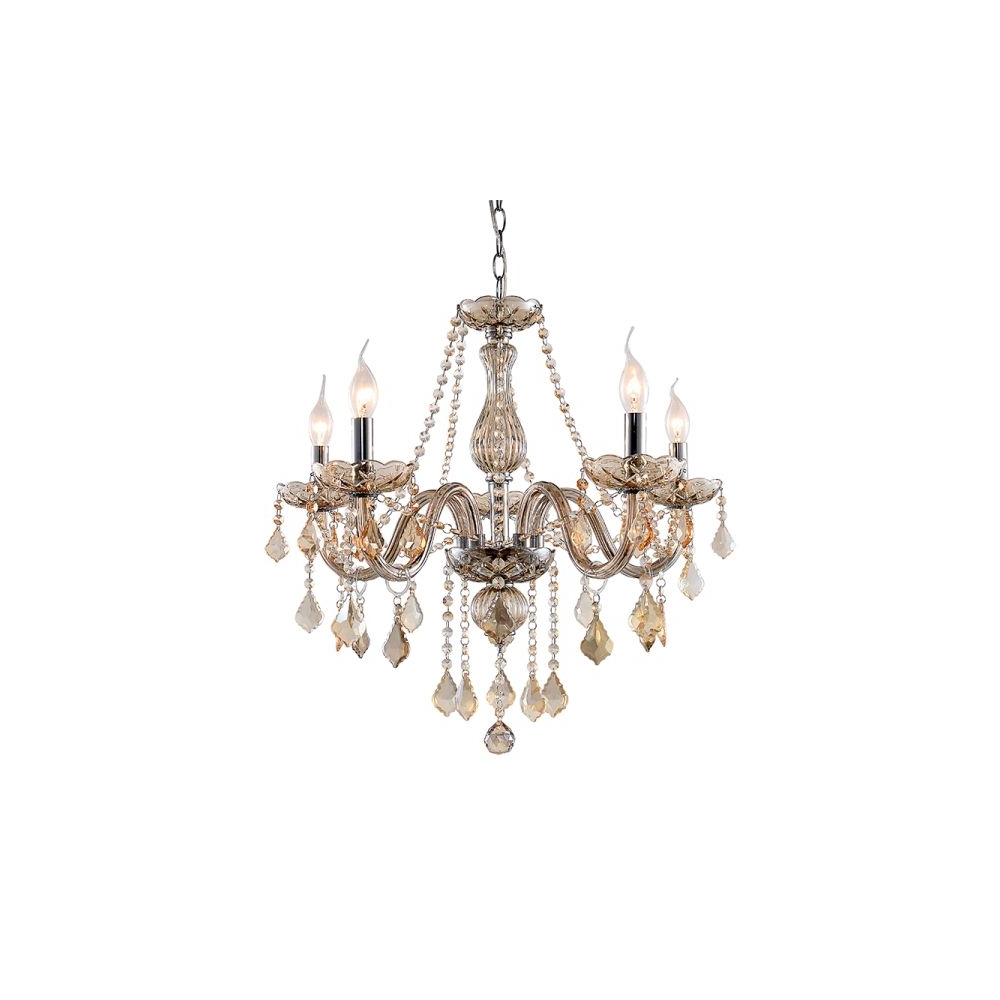 Artekko Chandelier Luna Πολυέλαιος 5φωτος Ε14 με Σαμπανιζέ Κρύσταλλο (56x56x100)cm Artekko 023-3024
