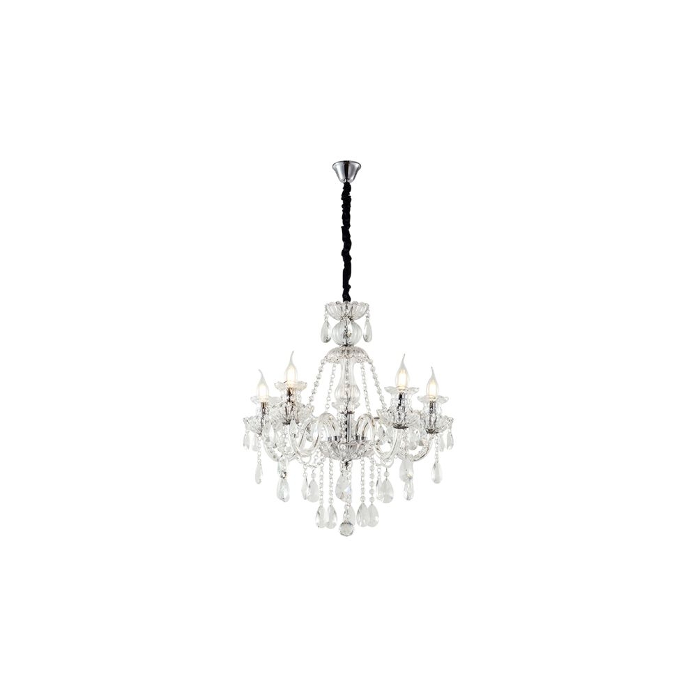 Artekko Chandelier Mairy Πολυέλαιος 5φωτος E14 με Διάφανο Κρύσταλλο (56x56x100)cm Artekko 023-3013