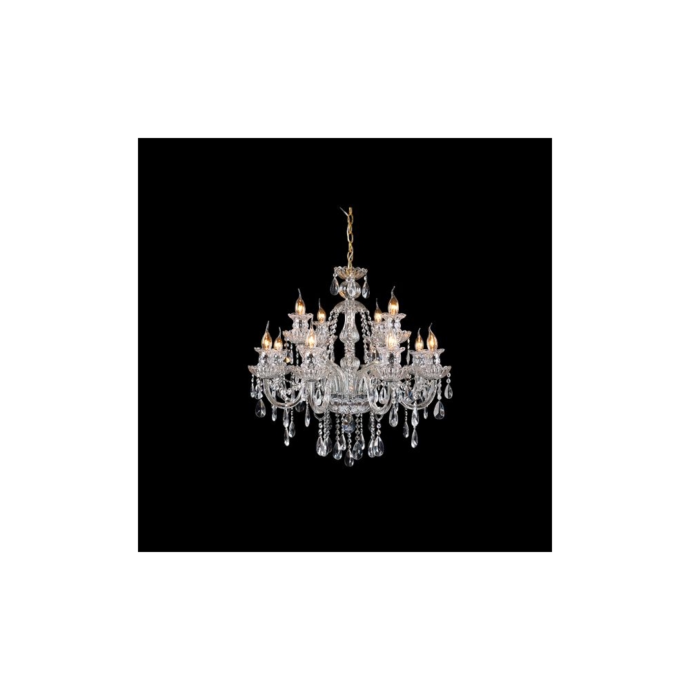 Artekko Chandelier Mairy Πολυέλαιος 12φωτος Ε14 με Διάφανο Κρύσταλλο (68x68x100)cm Artekko 023-3015