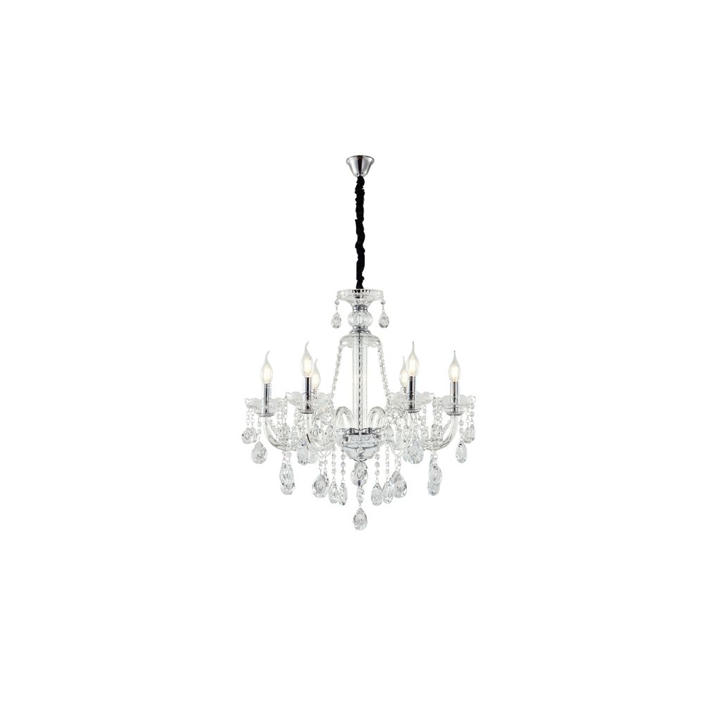 Artekko Chandelier Zara Πολυέλαιος 6φωτος Ε14 με Διάφανο Κρύσταλλο (70x70x100)cm Artekko 023-3021