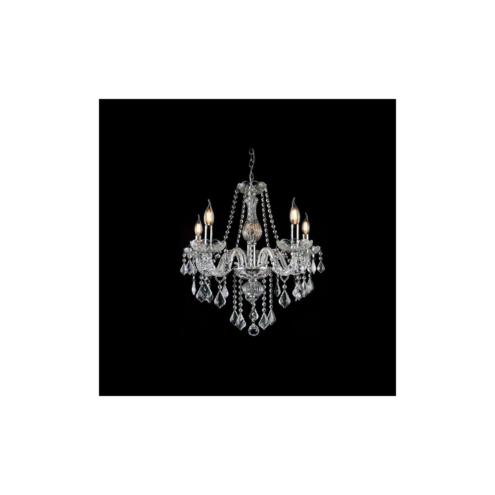 Artekko Chandelier Lisa Πολυέλαιος 5φωτος Ε14 με Διάφανο Κρύσταλλο (60x60x100)cm Artekko 023-3023