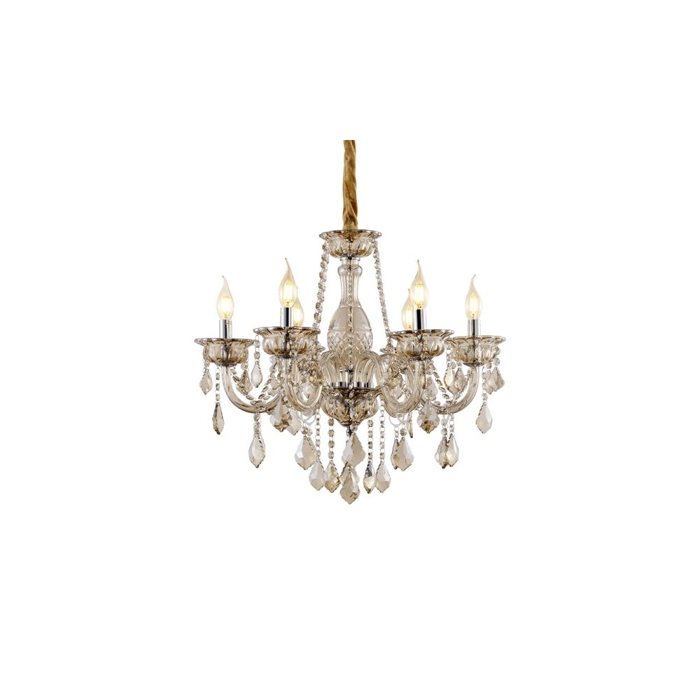 Artekko Chandelier Champ Πολυέλαιος 6φωτος Ε14 με Σαμπανιζέ Κρύσταλλο (65x65x100)cm Artekko 023-3032