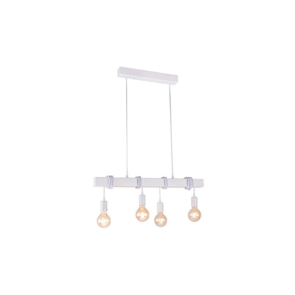 Artekko Rod Φωτιστικό με 4 Λάμπες Ξύλινο Λευκό (70x10x30)cm Artekko 023-3040