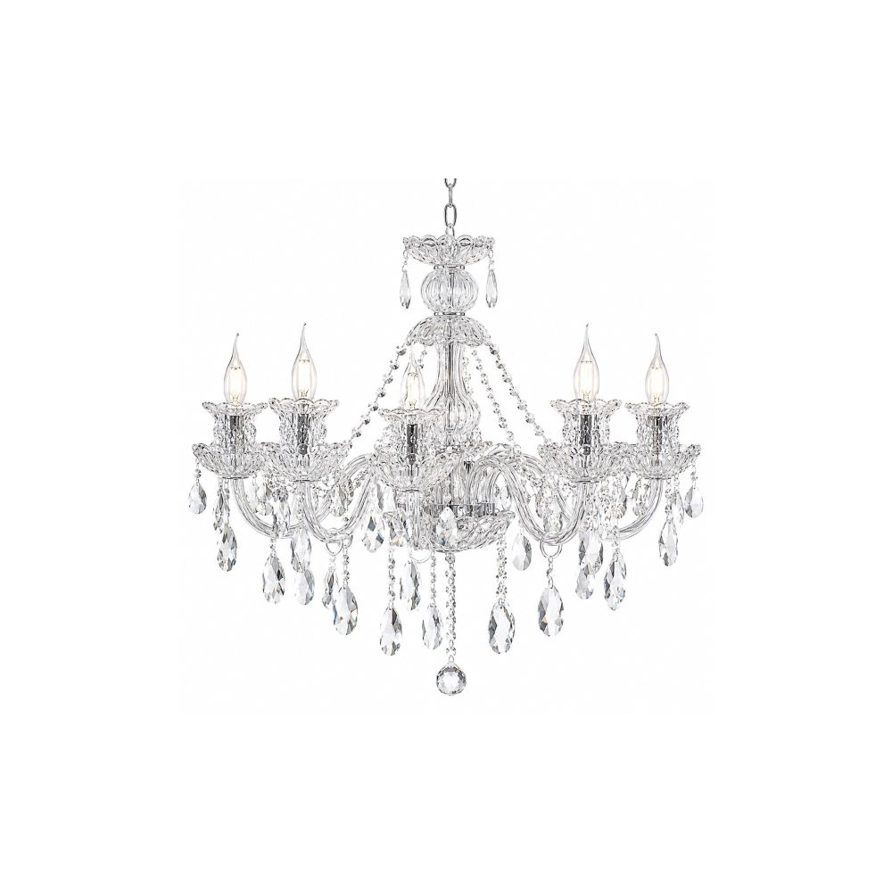 Artekko Chandelier Πολυέλαιος 8φωτος Ε14 με Διάφανο Κρύσταλλο (68x68x68)cm Artekko 023-3141