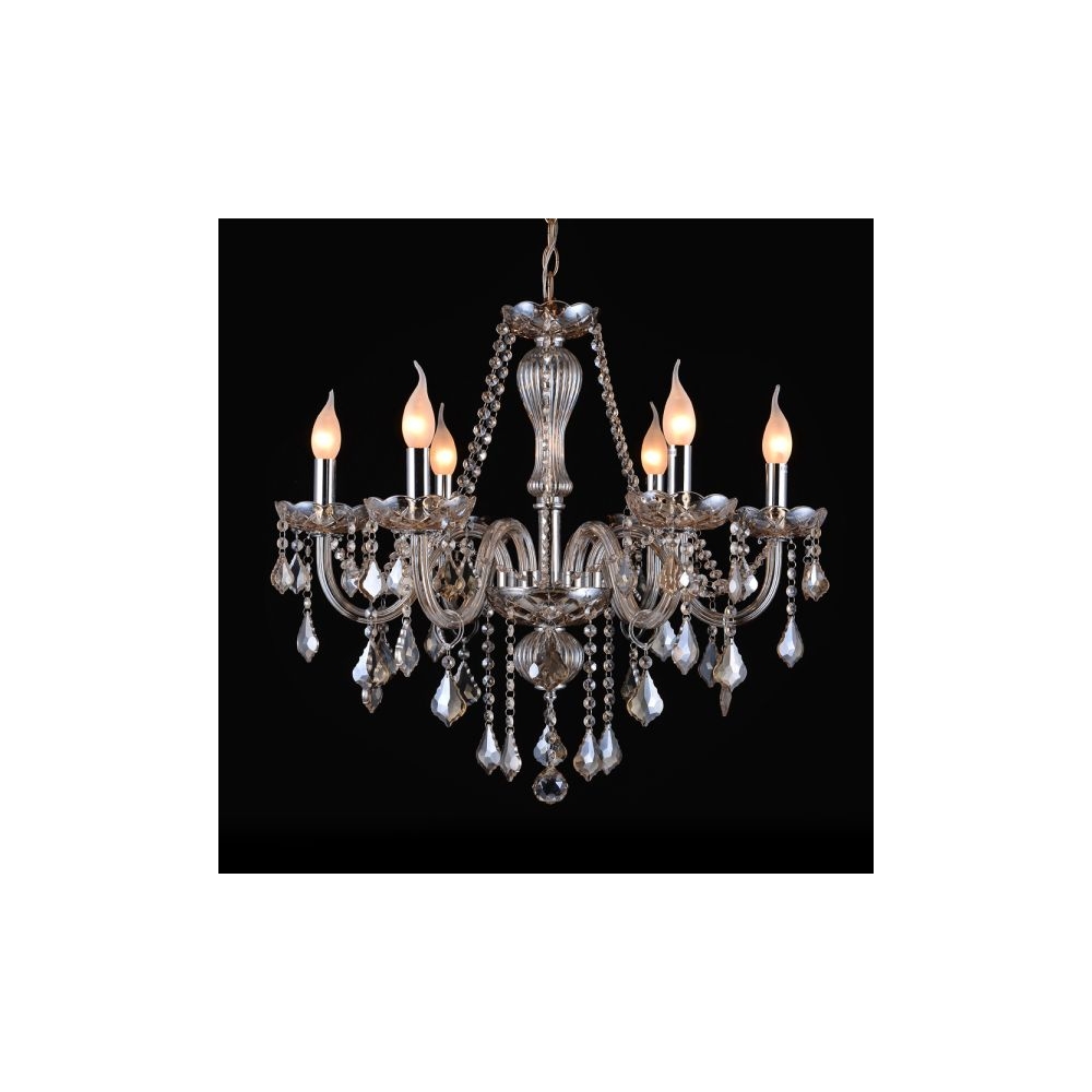 Artekko Chandelier Luna Πολυέλαιος 6φωτος Σαμπανιζέ Κρύσταλλο (70x70x60)cm Artekko 023-3145