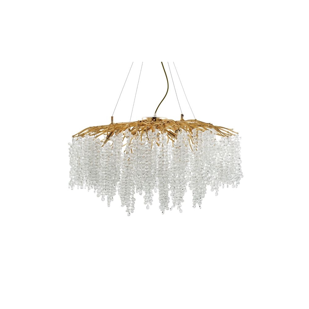 Artekko Chandelier Aura Πολυέλαιος 15φωτος G9 με Διάφανα Κρύσταλλα (80x80)cm Artekko 023-3244