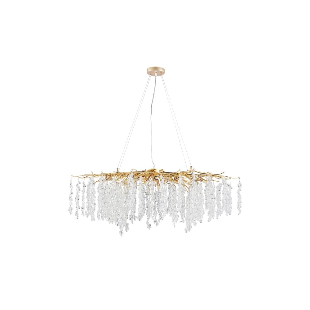 Artekko Chandelier Aura Πολυέλαιος 15φωτος G9 με Διάφανα Κρύσταλλα (110x60)cm Artekko 023-3245