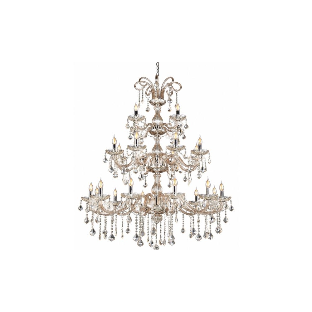 Artekko Chandelier Helios Πολυέλαιος 24φωτος Ε14 με Σαμπανιζέ Κρύσταλλα (100x100x180)cm Artekko 023-3252