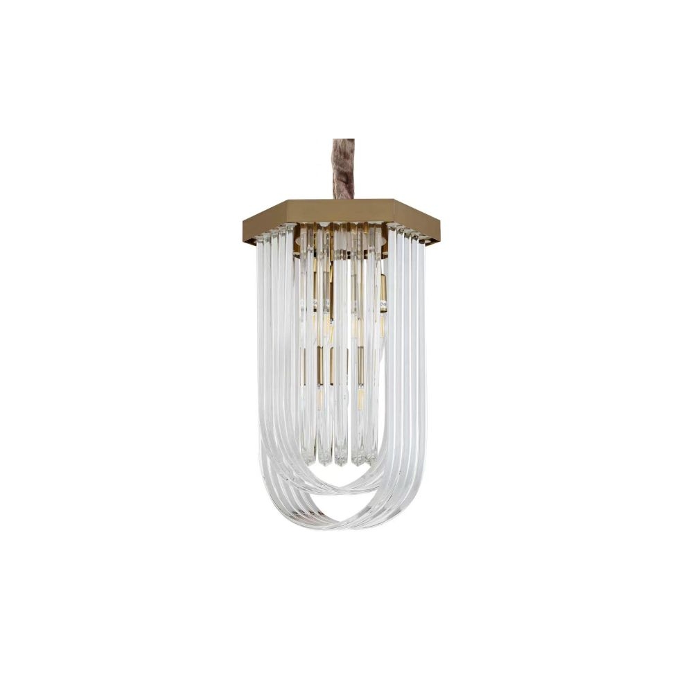 Artekko Breeze Πολυέλαιος 4φωτος Ε14 με Διάφανο Κρύσταλλο (32x32x50)cm Artekko 023-3275