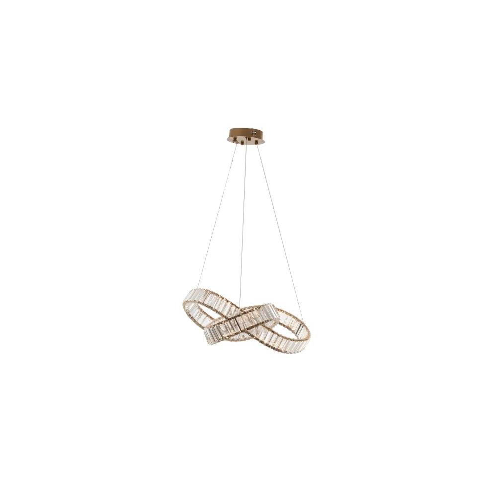 Artekko Iron Φωτιστικό Οροφής LED Χρυσό Μεταλλικό με Κρύσταλλα (60x60x30)cm 9w 3000K Artekko 023-3367