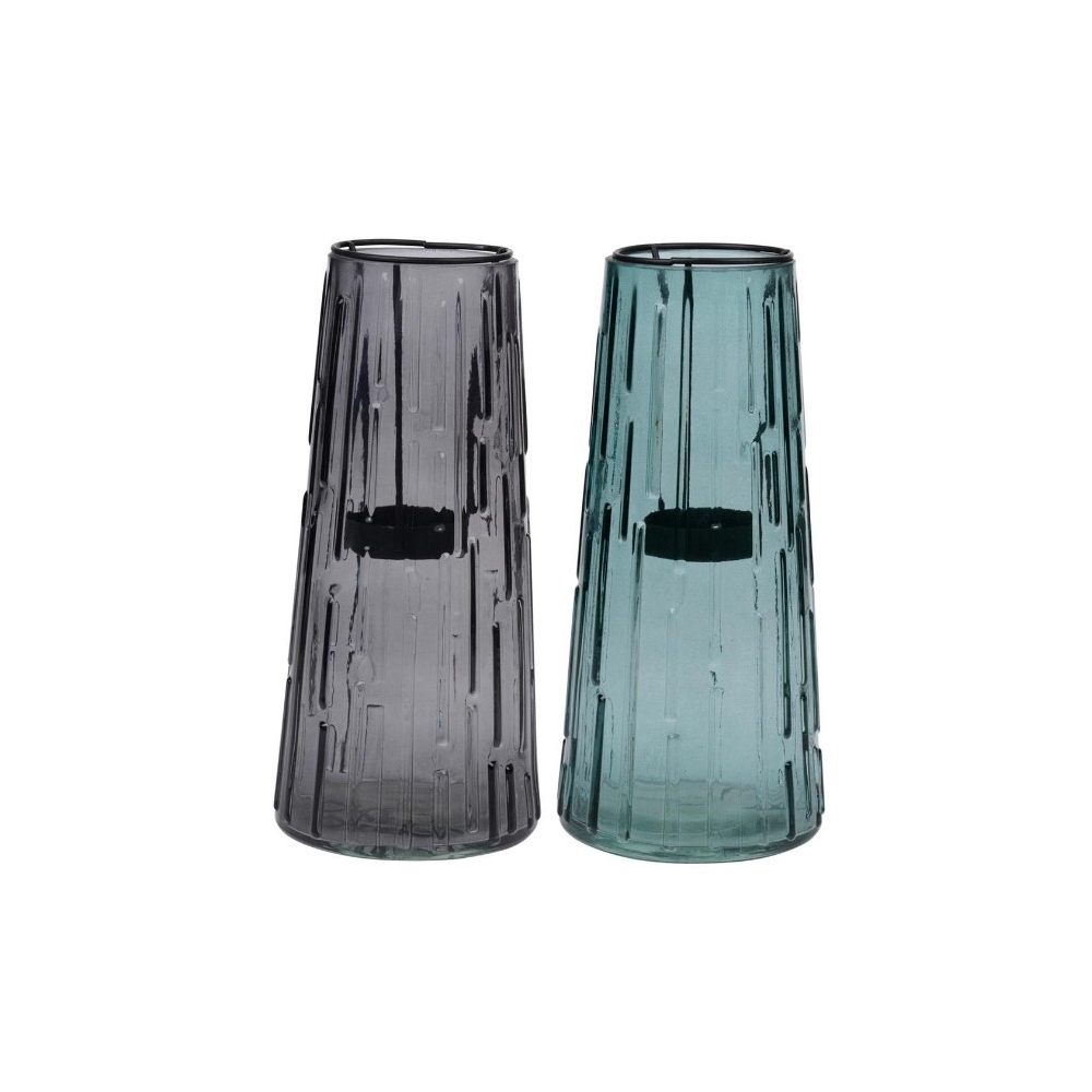 Κηροπήγιο γυάλινο/μετάλλική βάση 10x22,5cm Plastona 03.00796