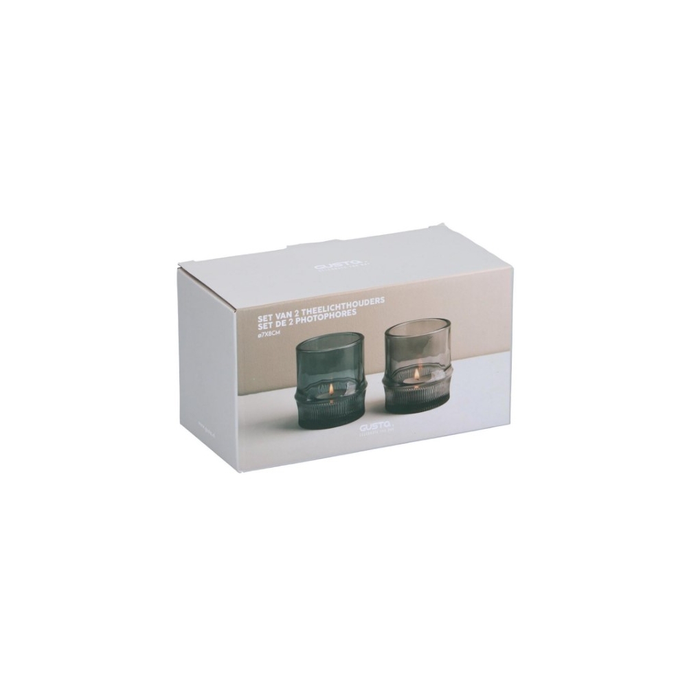 Κηροπήγια γυάλινα set2 16 x 8 cm Plastona 03.39758