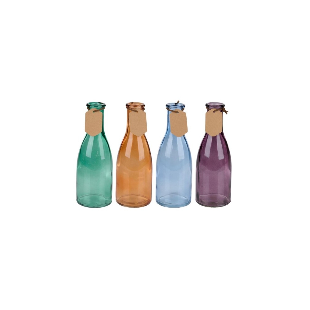 Βάζο γυάλινο 4χρώματα 6,5x18,5cm Plastona 03.56992