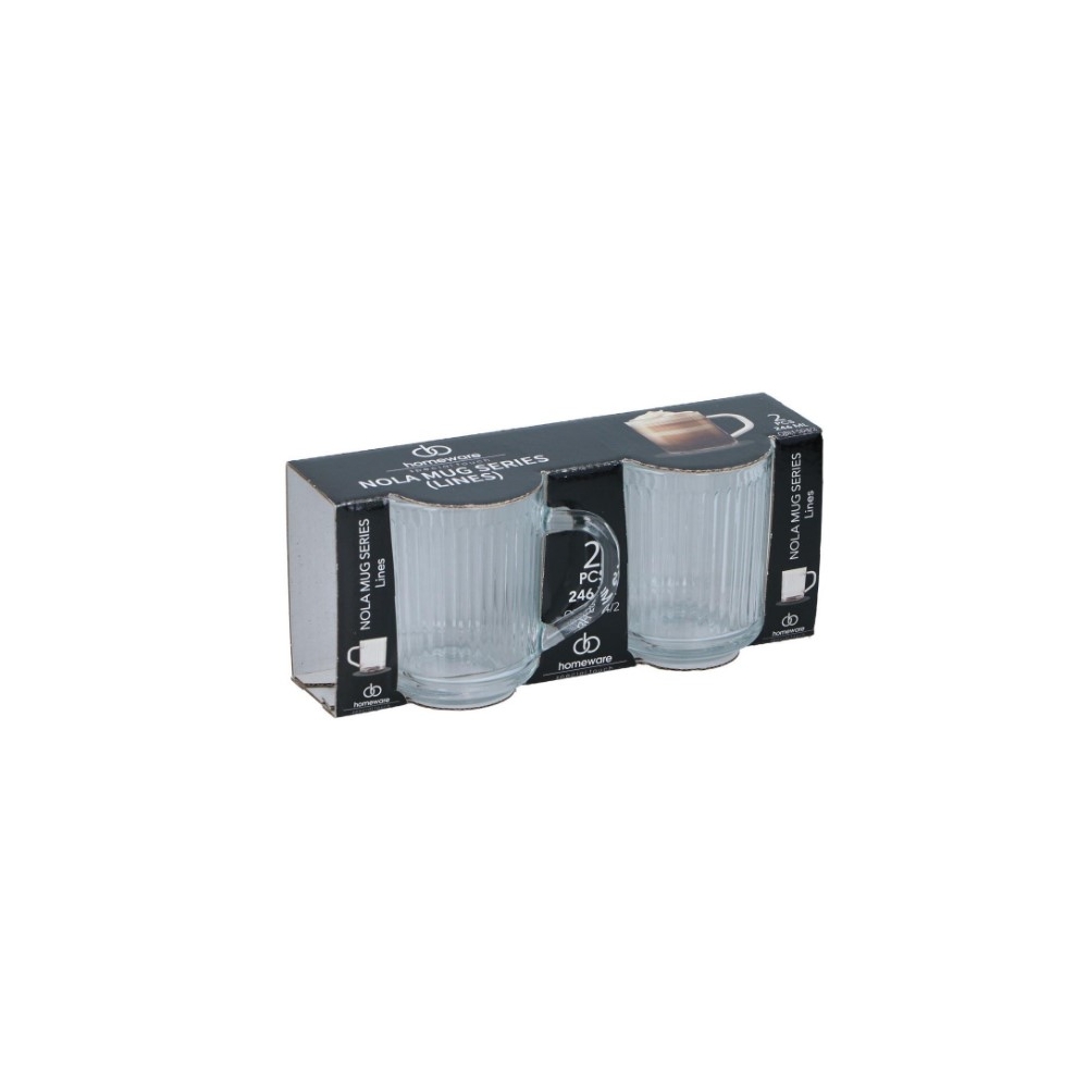 Κούπα γυάλινη διάφανη set 2pcs/246ml/22 x 14 x 9,7cm Plastona 03.90106