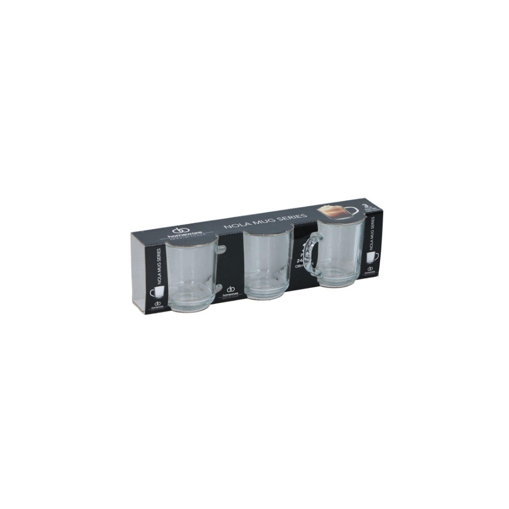 Κούπα γυάλινη διάφανη set 3pcs/246ml/22 x 14 x 9,7cm Plastona 03.90152