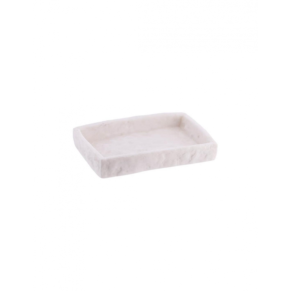 Σαπουνοθήκη polyresin stone λευκή Plastona 06.64120100