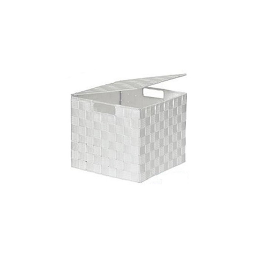 Κουτί αποθήκευσης Polyester λευκό με καπάκι 26X26X22,5cm Plastona 06.8412510001