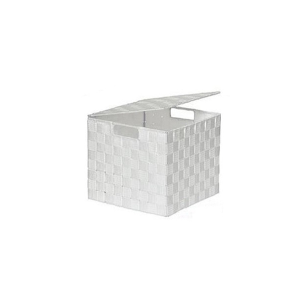 Κουτί αποθήκευσης Polyester λευκό με καπάκι 24X24X20cm Plastona 06.8412510002