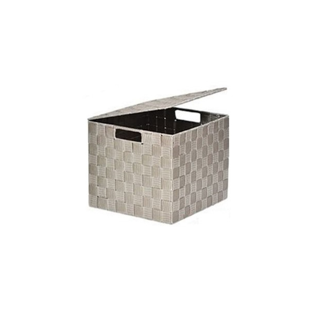 Κουτί αποθήκευσης Polyester μπεζ με καπάκι  24X24X20cm Plastona 06.8412516502