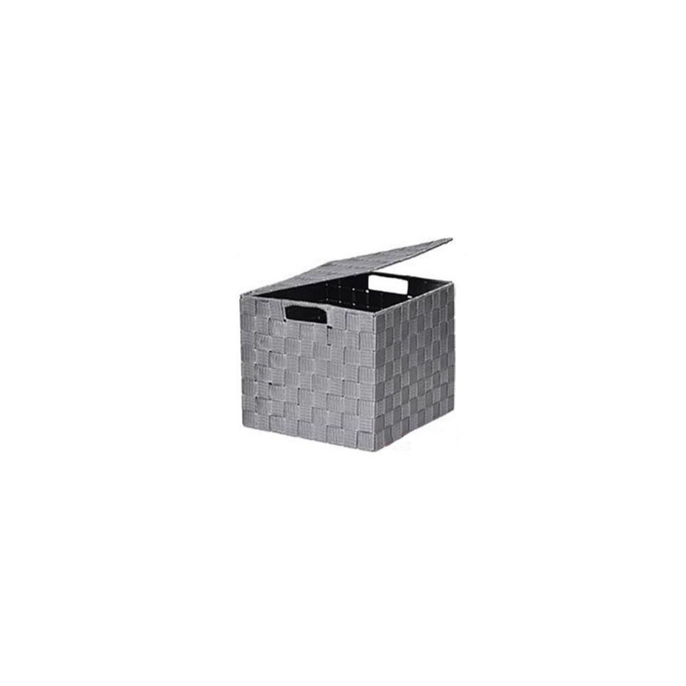 Κουτί αποθήκευσης Polyester γκρι με καπάκι 26X26X22,5cm Plastona 06.8412518001