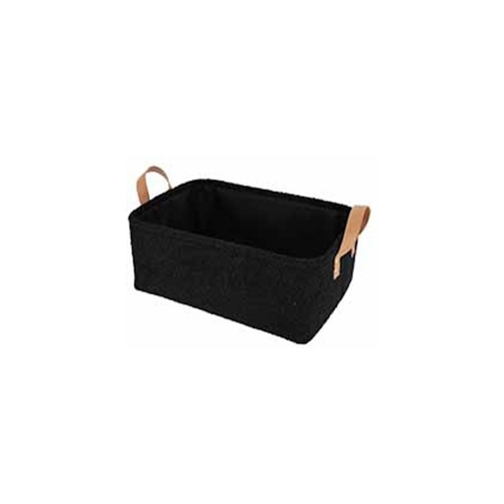 Καλάθι οργάνωσης μαύρο/καφέ χερούλια 44X31X17cm Plastona 06.882510301