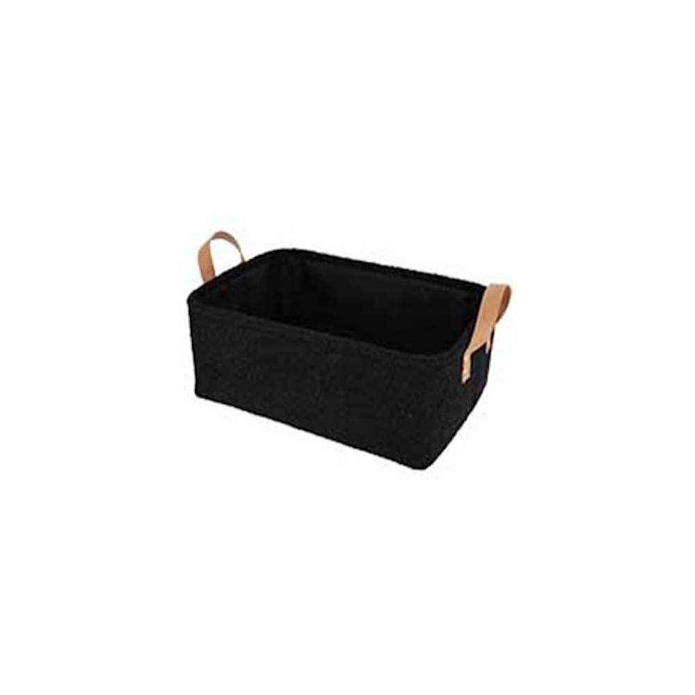 Καλάθι οργάνωσης μαύρο/καφέ χερούλια 39X27X15,5cm Plastona 06.882510302