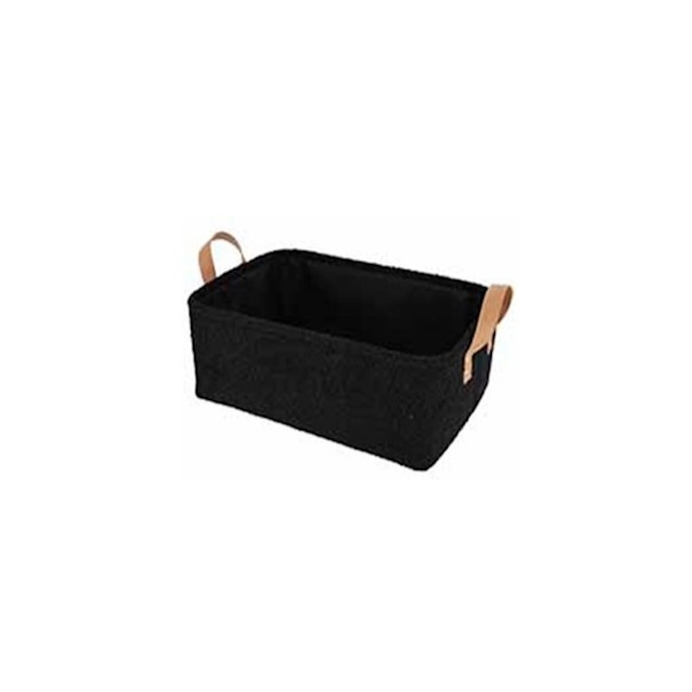Καλάθι οργάνωσης μαύρο/καφέ χερούλια 34X23,5X14cm Plastona 06.882510303