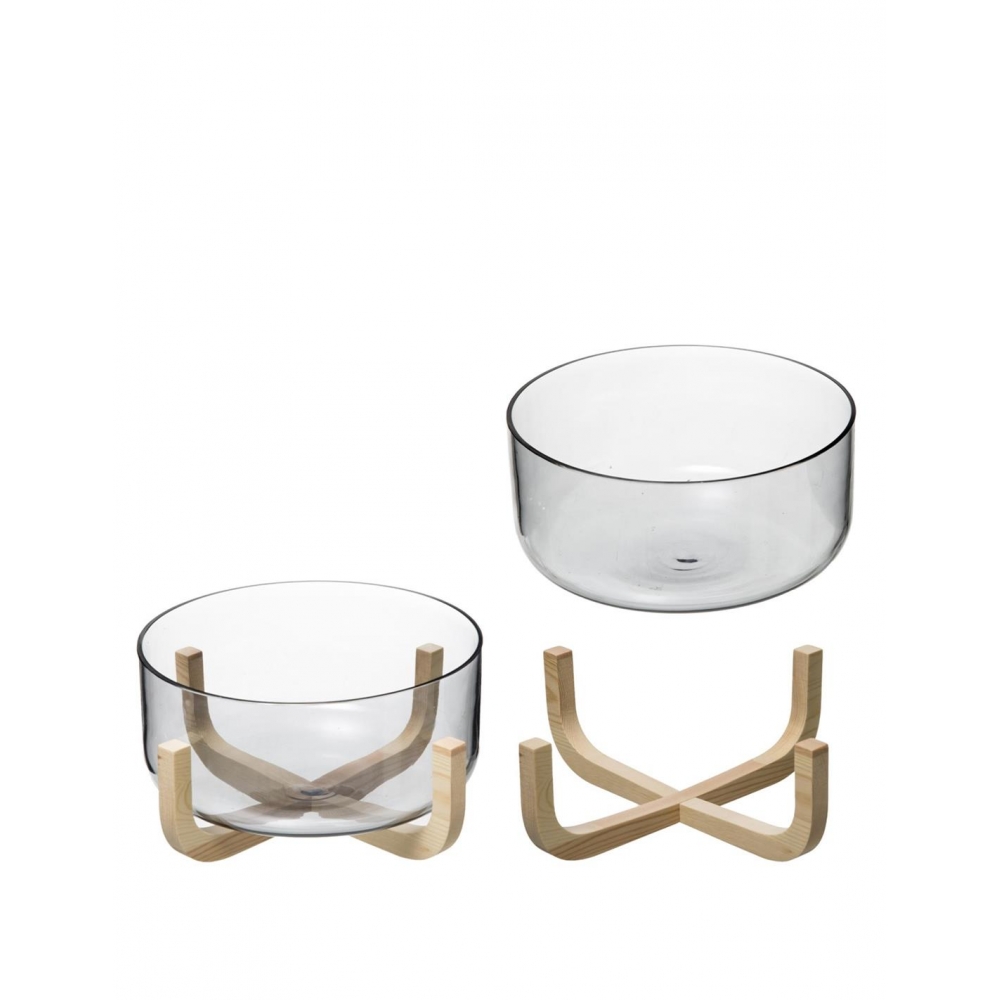 Σαλατιέρα γυαλ.σε βάση  bamboo Φ24 Plastona 07.173779