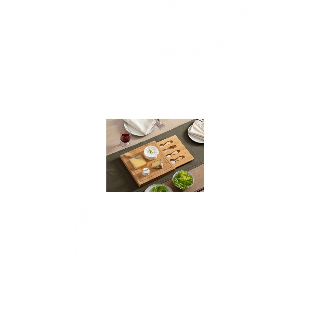 Βάση κοπής τυριών bamboo/4εργαλεία 30x30cm Plastona 07.194186