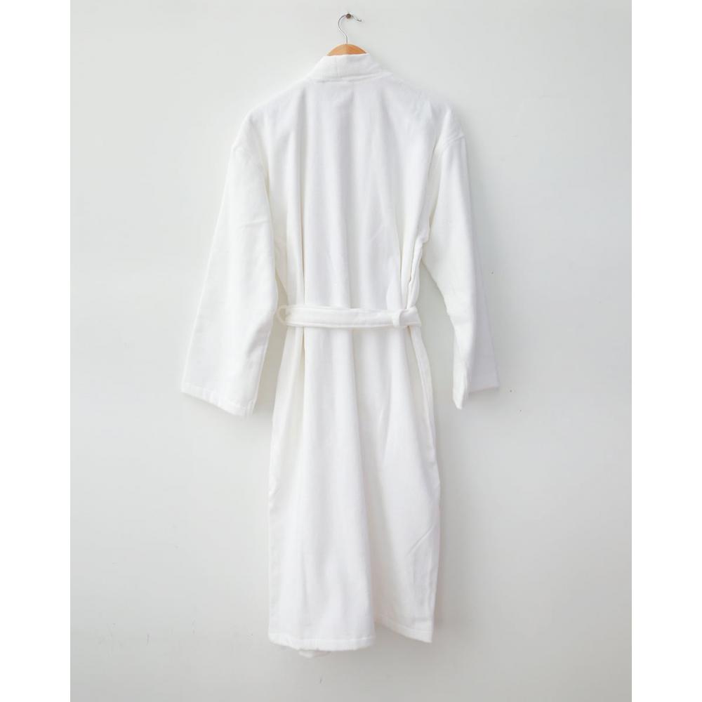 Μονόχρωμο Βαμβακερό Βελουτέ Μπουρνούζι L/XL Berlin Small | Medium Άσπρο Pennie 080473-01