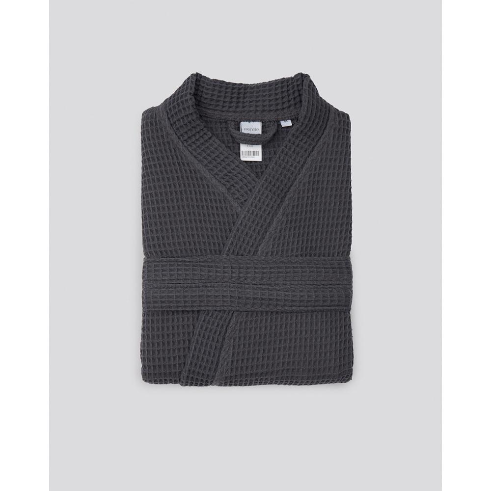 Unisex Ανθρακί Βαμβακερό Πικέ Μπουρνούζι Arena Medium Ανθρακί Pennie 080621-15