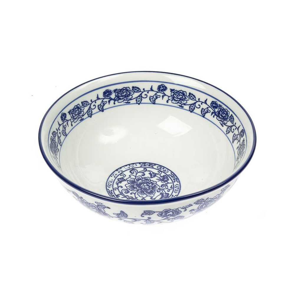 Artekko Floral Μπολ Σαλάτας Πορσελάνης Λευκό/Μπλε (16.5x16.5)cm Artekko 082-2202