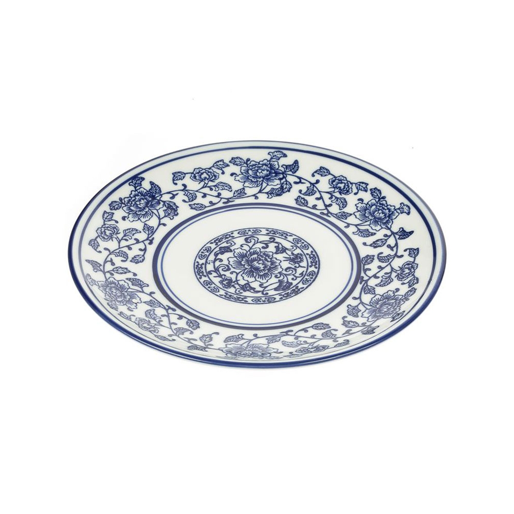 Artekko Floral Πιάτο Γλυκού Πορσελάνης Λευκό/Μπλε (20x20)cm Artekko 082-2208