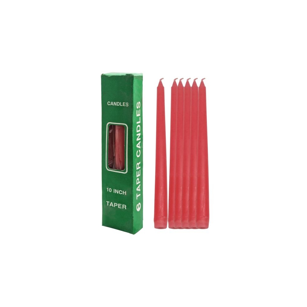 Artekko Κόκκινα Κεριά Παραφίνης 6 τεμάχια 25cm 2.00x2.00x25.00 Artekko 127-1047